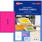 Avery Fluoro Pink Shipping Labels for Laser Printers - 199.6 x 289.1 mm - 25 Labels (L7167FP) image