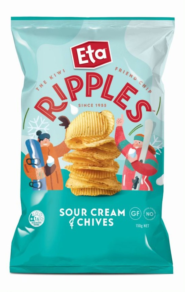 Eta Ripple Cut Chips Sour Cream & Chives 150g