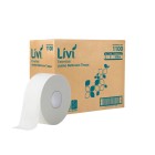 Livi Essentials Jumbo Roll Toilet Tissue 2 Ply White 300 meters per Roll 1100 Carton of 8 image
