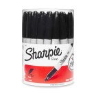 Sharpie Permanent Marker Bullet Tip 1.0mm Black Pack 36 image