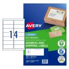 Avery Address Labels Eco Laser Printer 959127/L7163EV 99.1x38.1mm 14 Per Sheet Pack 280 Labels image