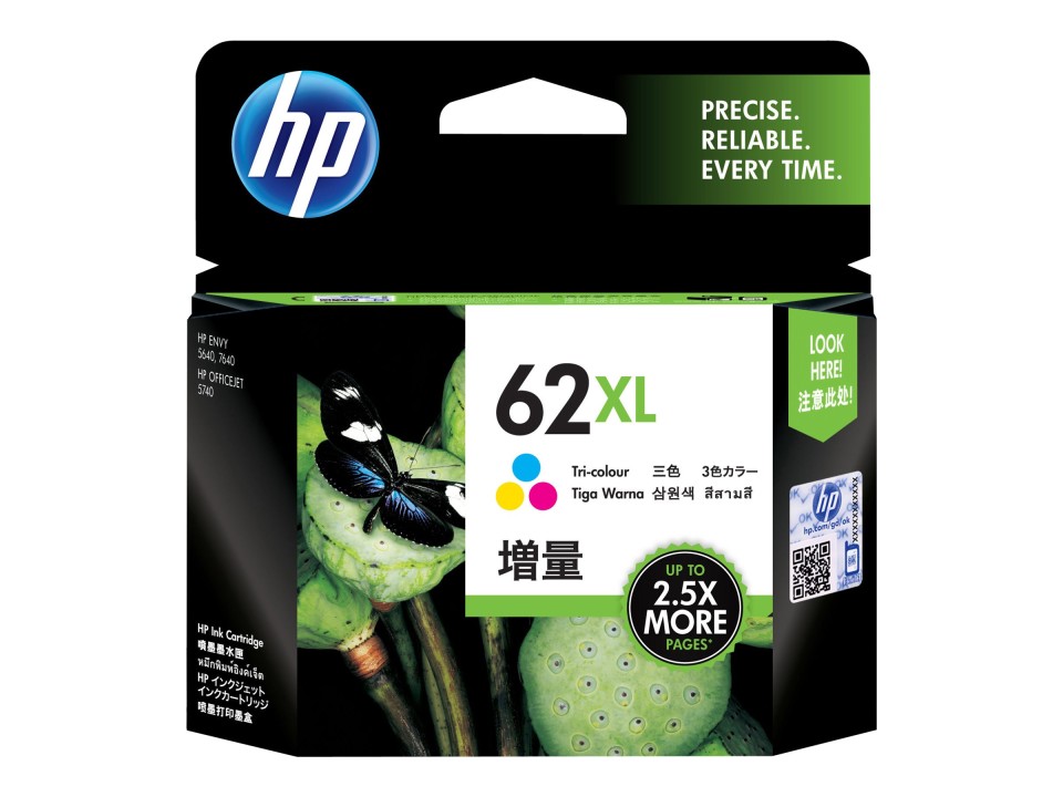 HP Ink Cartridge 62XL Tri-Colour