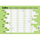 Collins 2025-2026 Wall Planner A2 Unlaminated Green image