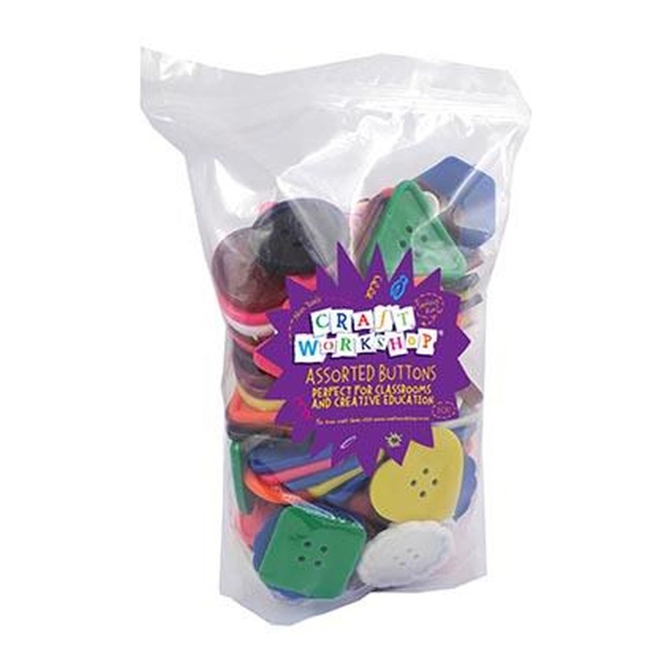 Craft Buttons Craft Workshop Bright 450g Pack 130