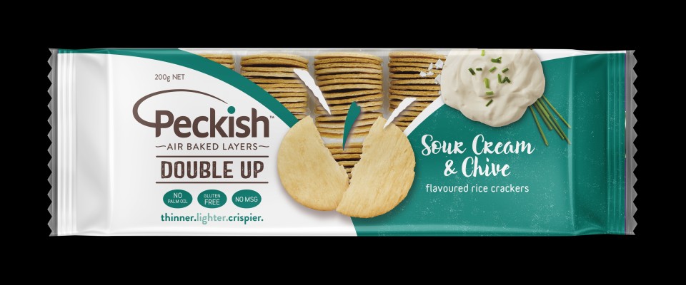 Peckish Rice Crackers Sour Cream & Chives 100g