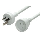 Dynamix 2m 240v 10a Standard Duty Power Extension Lead White image
