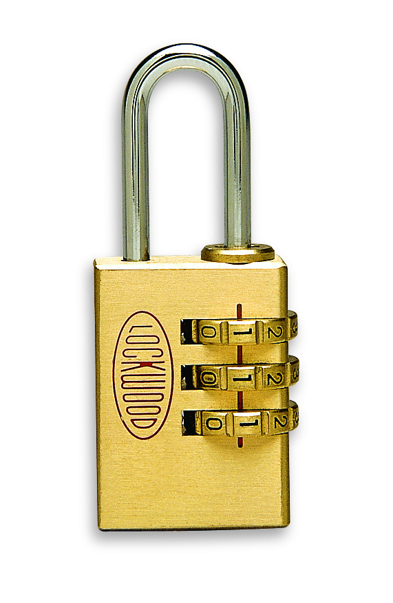 Lockwood 4 Wheel Combination Padlock 40mm Brass Body