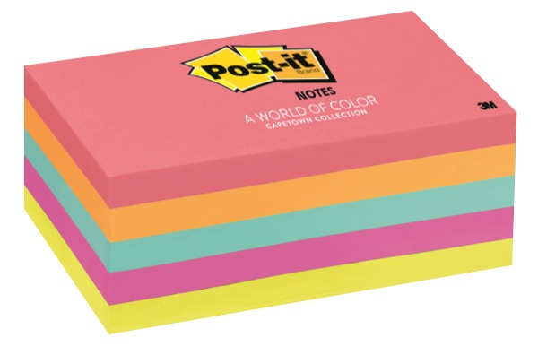 Post-it Self-Adhesive Notes 655-5PK Poptimistic/Cape Town 76x127mm Pack 5