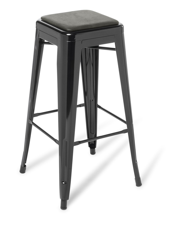 Eden Industry Black Bar Stool With Seat Pad