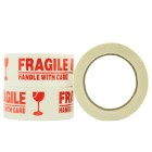 Printed Tape Fragile Handle With Care 48mmx100m Red/White Roll image