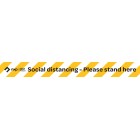 Covid-19 Social Distancing Please Stand Here Strip Decal 900mmx100mm 5pk image