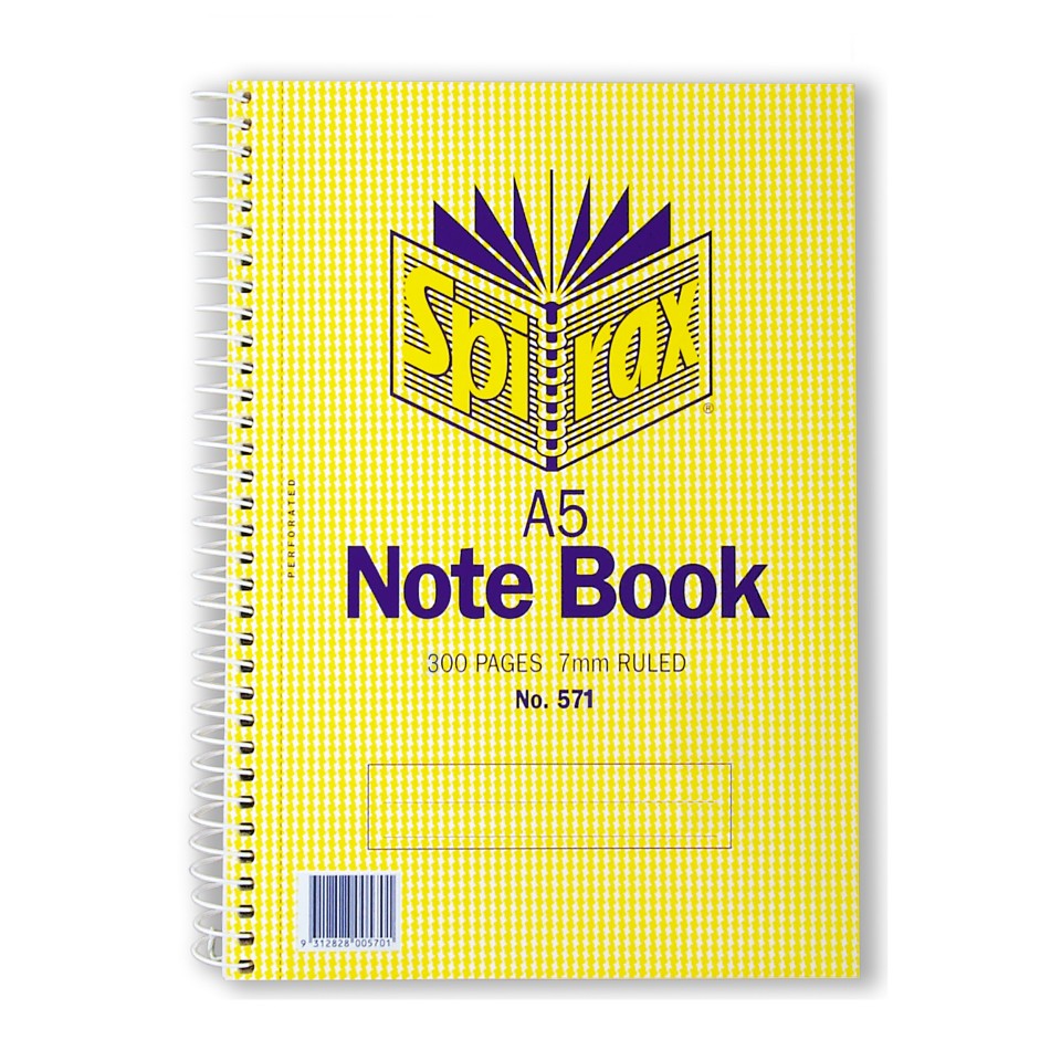 Spirax 571 Spiral Notebook A5 300 Pages