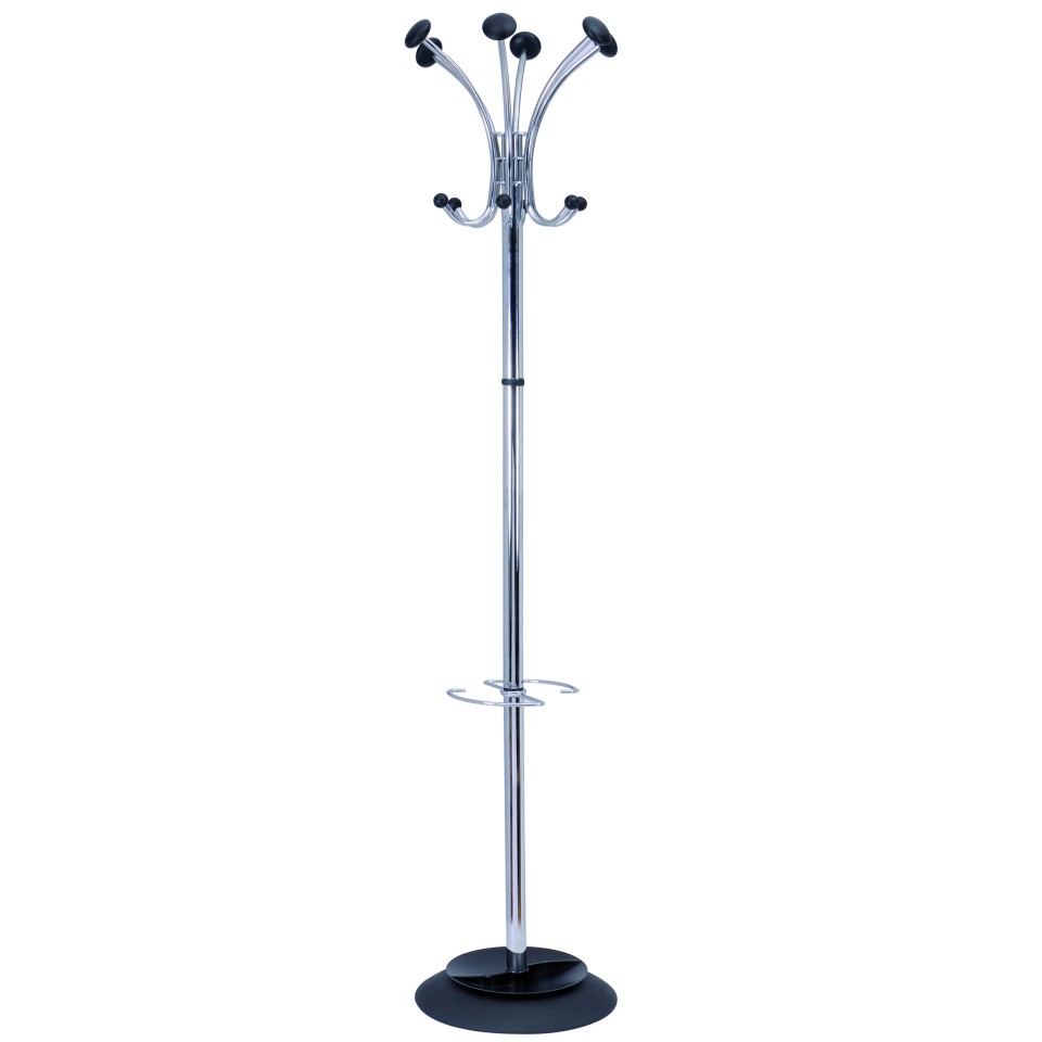 Alba Chromy Coat & Umbrella Stand Chrome / Black