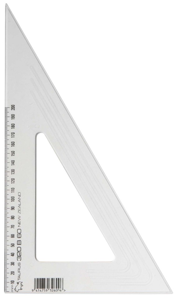 Taurus Set Square 32cm 60 Clear