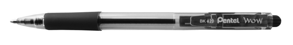 Pentel Wow Ballpoint Pen Retractable BK420 1.0mm Black Box 12