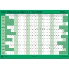 NXP 2025 Wall Planner Double Sided Laminated A3 Mint Green image