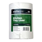 Enviroloop 100% Post Consumer Rubbish Bag 27 Litre 510x610mm 25 Micron White Roll Of 30 image