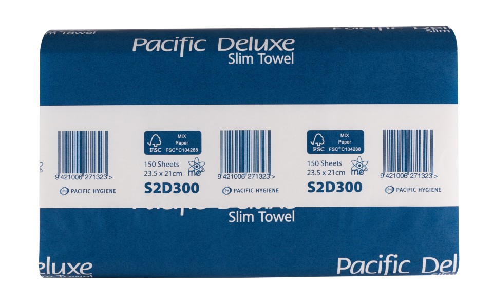 Pacific Slim Premium Hand Towel 2 Ply White 150 Sheets per Pack SP300 Carton of 12