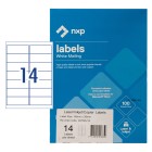 NXP Multi-Purpose Labels Laser Inkjet 98x38mm 14 Per Sheet 1400 Labels image