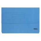 Okin Document Wallet Cardboard Foolscap Blue Pack 10 image
