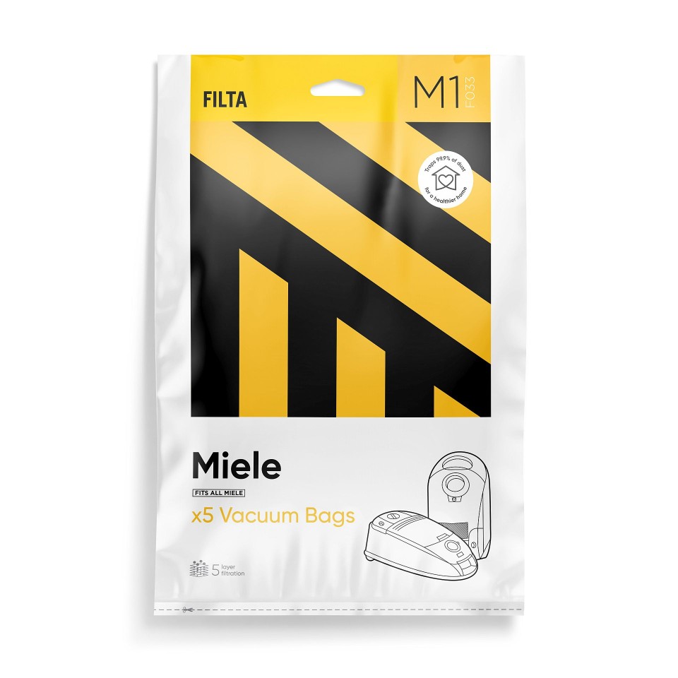 Filta 16012 Miele C3 Microfibre Vacuum Cleaner Bags Packet Of 5