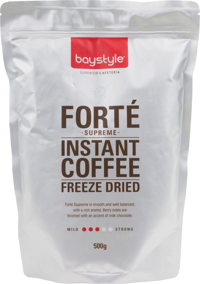 Baystyle Forte Instant Coffee Freeze Dried 500g