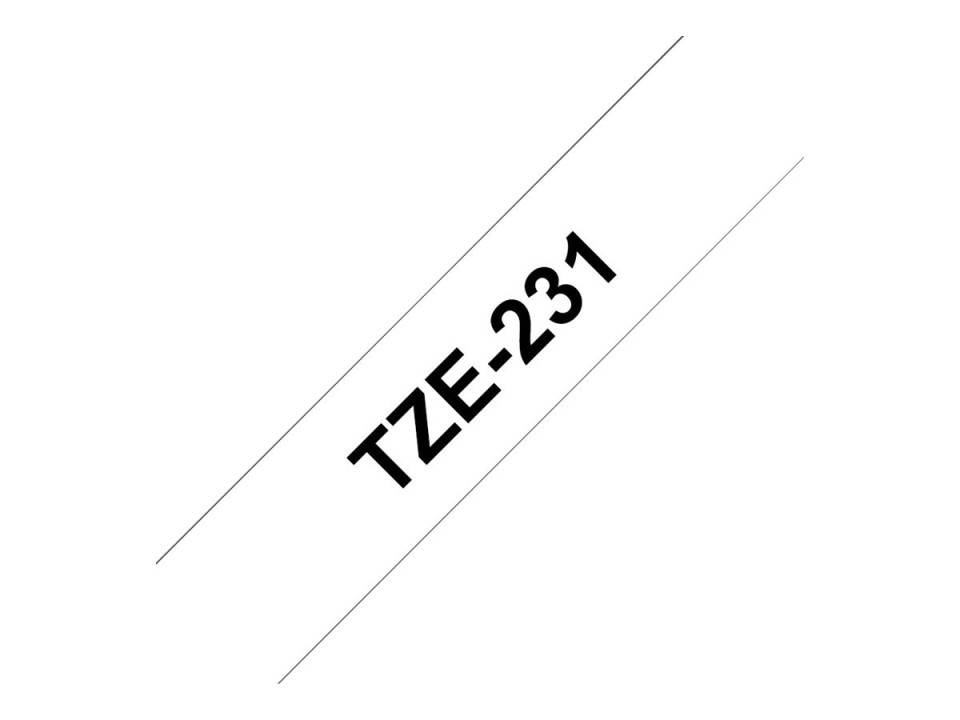 Brother P-Touch Labelling Tape Laminating TZe-231 12mmx8m Black On White