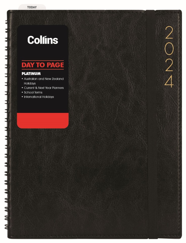 Collins 2024 Platinum Diary A4 Day To Page Wiro Black