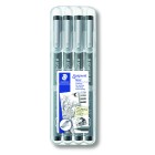 Staedtler Pigment Liner 308 Fineliner Pens Black Pack 4 image