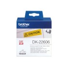 Brother DK-22606 QL Continuous Film Label Tape Black On Yellow 62x15.24m image