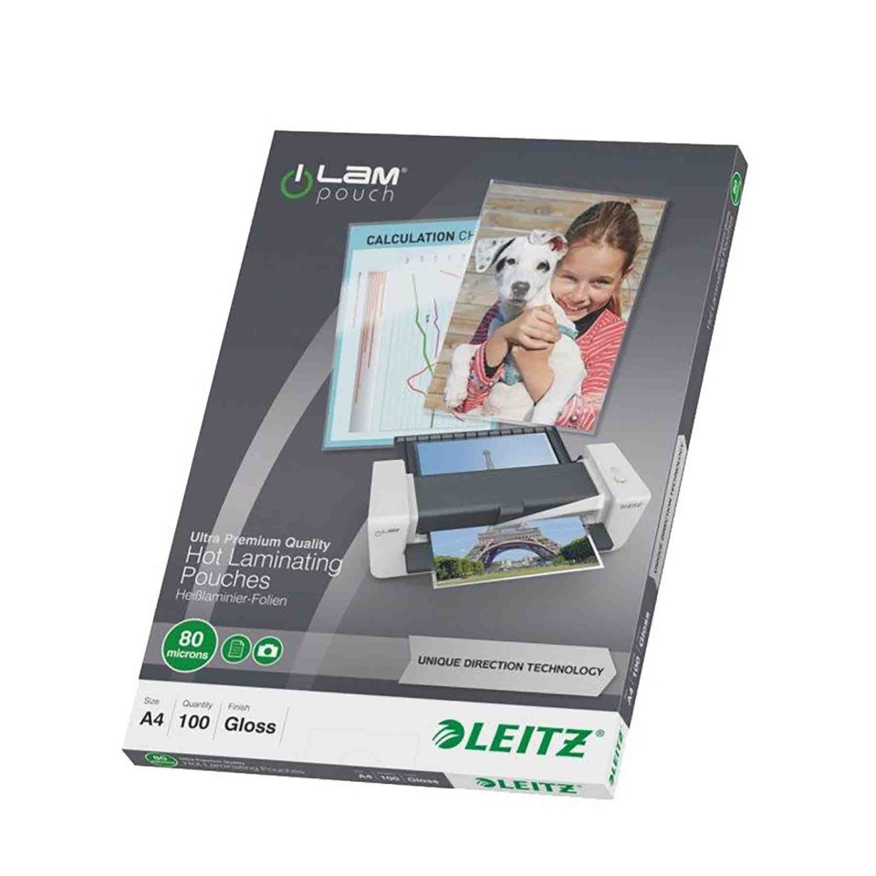 Leitz Ilam Laminating Pouches A4 80 Micron Pack 100