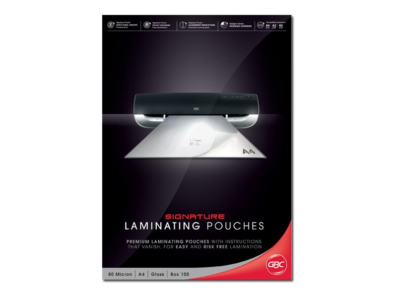 GBC Laminating Pouches A4 80 Micron Pack 100