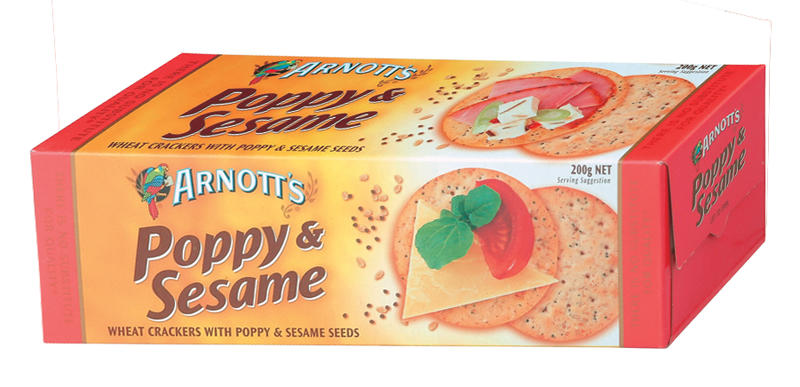 Arnotts 200G Poppy And Sesame Crackers