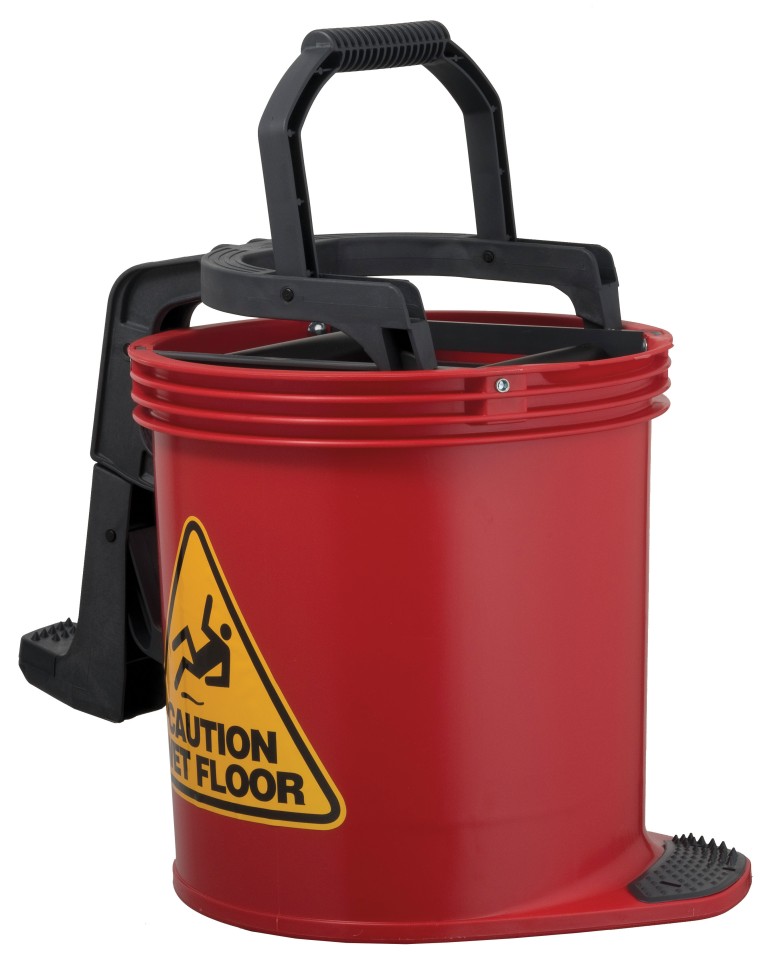 Oates Red Duraclean Mark II Plastic Wringer Bucket 15 Litre