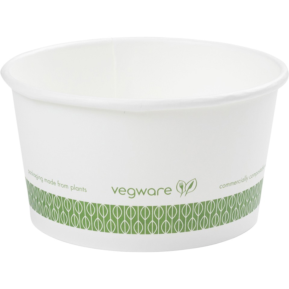 Vegware Hot Container White Compostable 12oz (430m Brim) Fits 115mm Lid Carton 500