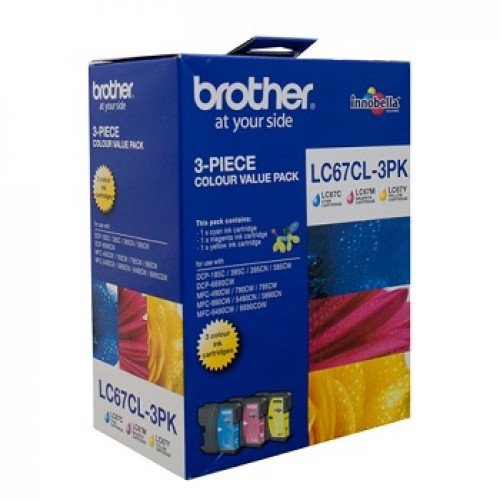 Brother 3 Colour Ink Cartridges LC67CL-3PK