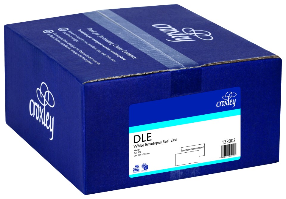 Croxley Envelope FSC Mix Credit Seal Easi DLE 114x225mm White Box 500