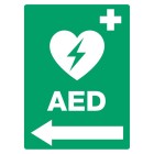 Aed Defibrillator Left Arrow Plastic Sign For Outdoor 30cm x 40cm image
