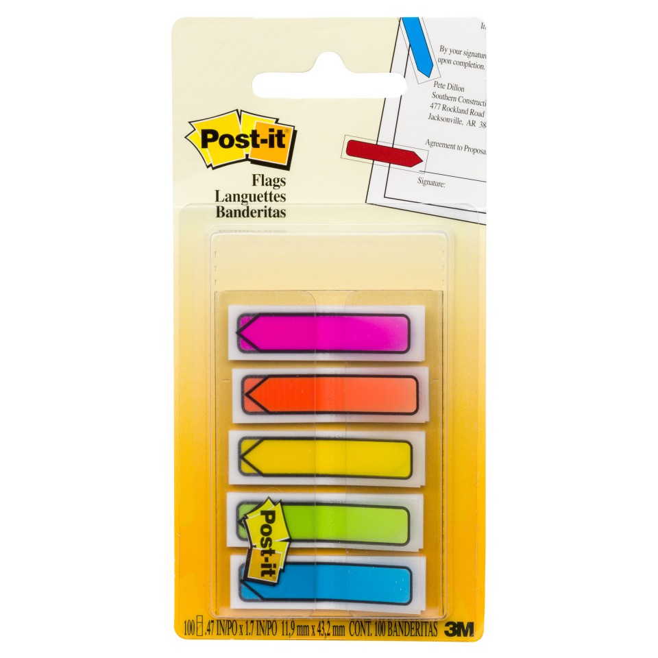 Post-it Arrow Flags 684-ARR2 12x43mm Bright Colours Pack 5