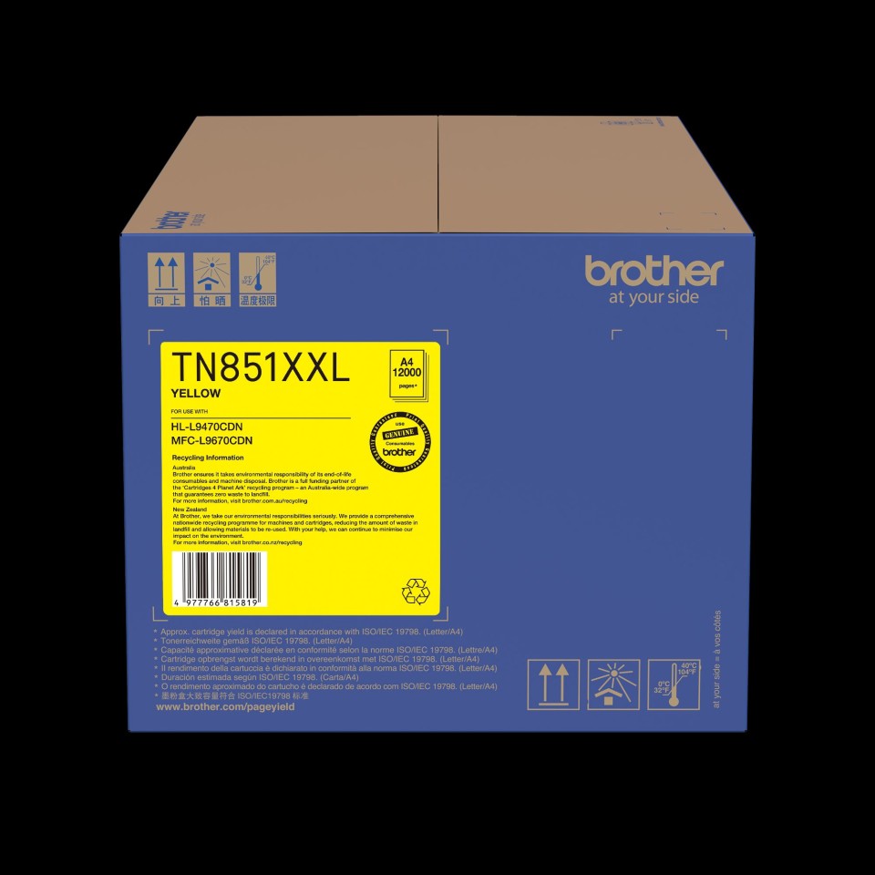 Brother TN851XXLY Laser Toner Cartridge High Yield Yellow