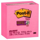 Post-it Super Sticky Notes 654-5SSNP 76x76mm Neon Pink Pack 5 image