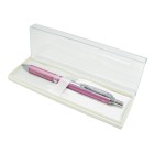 Pentel Bl407 Energel Gel Pen Retractable Aluminium Pink Barrel 0.7mm Black image