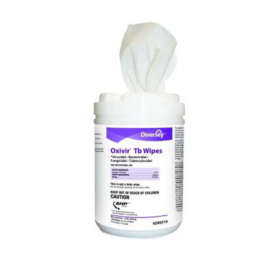 Oxivir TB Hospital Grade Cleaner & Sanitiser Wipes 4599516 15.2cm x 17.8cm Tub of 160