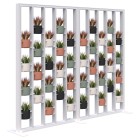Connect Zone Divider Freestanding Planter Inc Plants With White Frame/Soft Round Pot image