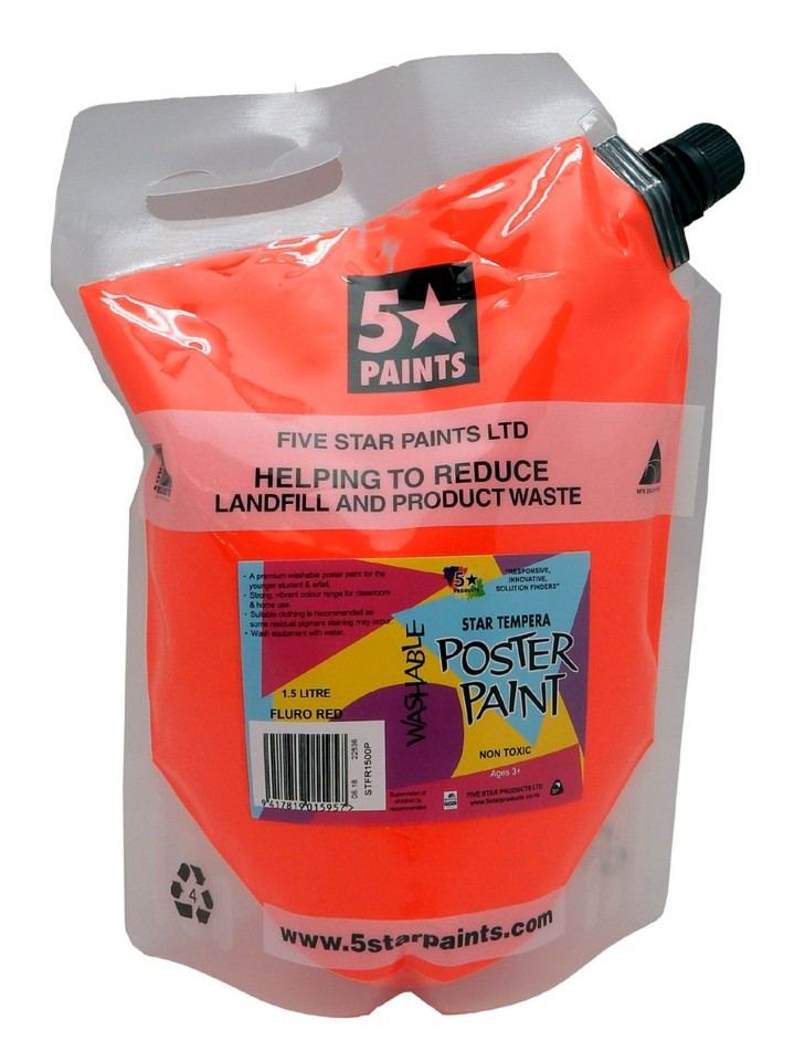 5 Star Tempera Paint Fluoro 1.5 Litre