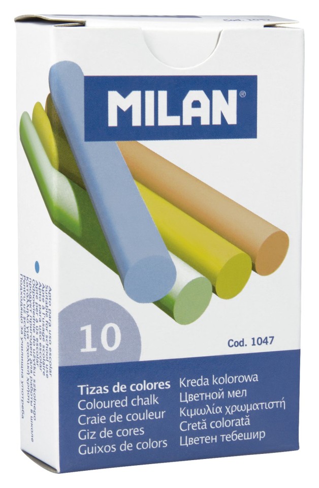 Milan Chalk Sticks Coloured Box 10