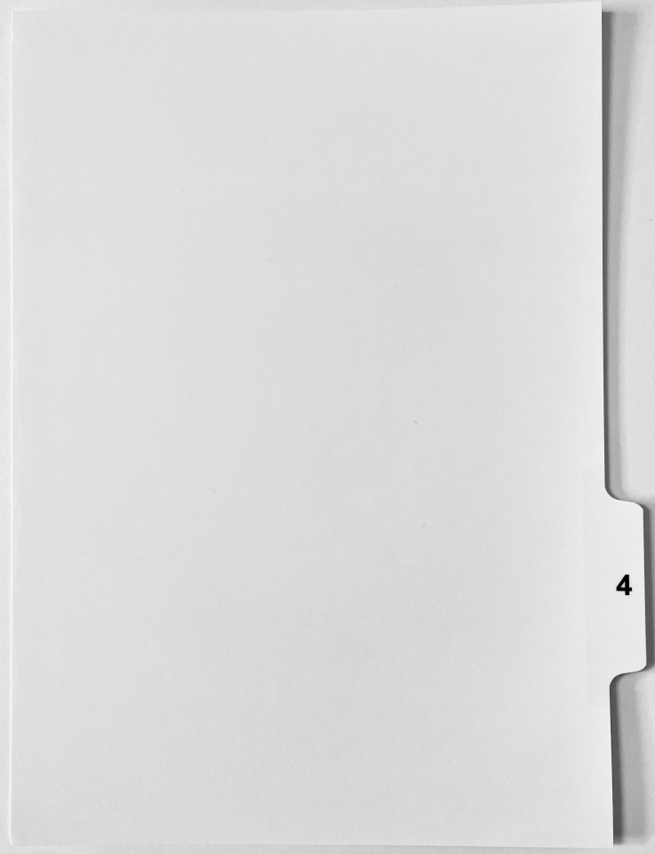 A4 Tab Dividers Printed Tab #4 of 5 White 100 Sets