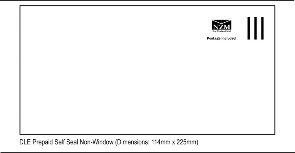 NZM Prepaid Envelope Self-Seal Non-Window DLE 114x225mm White Box 500