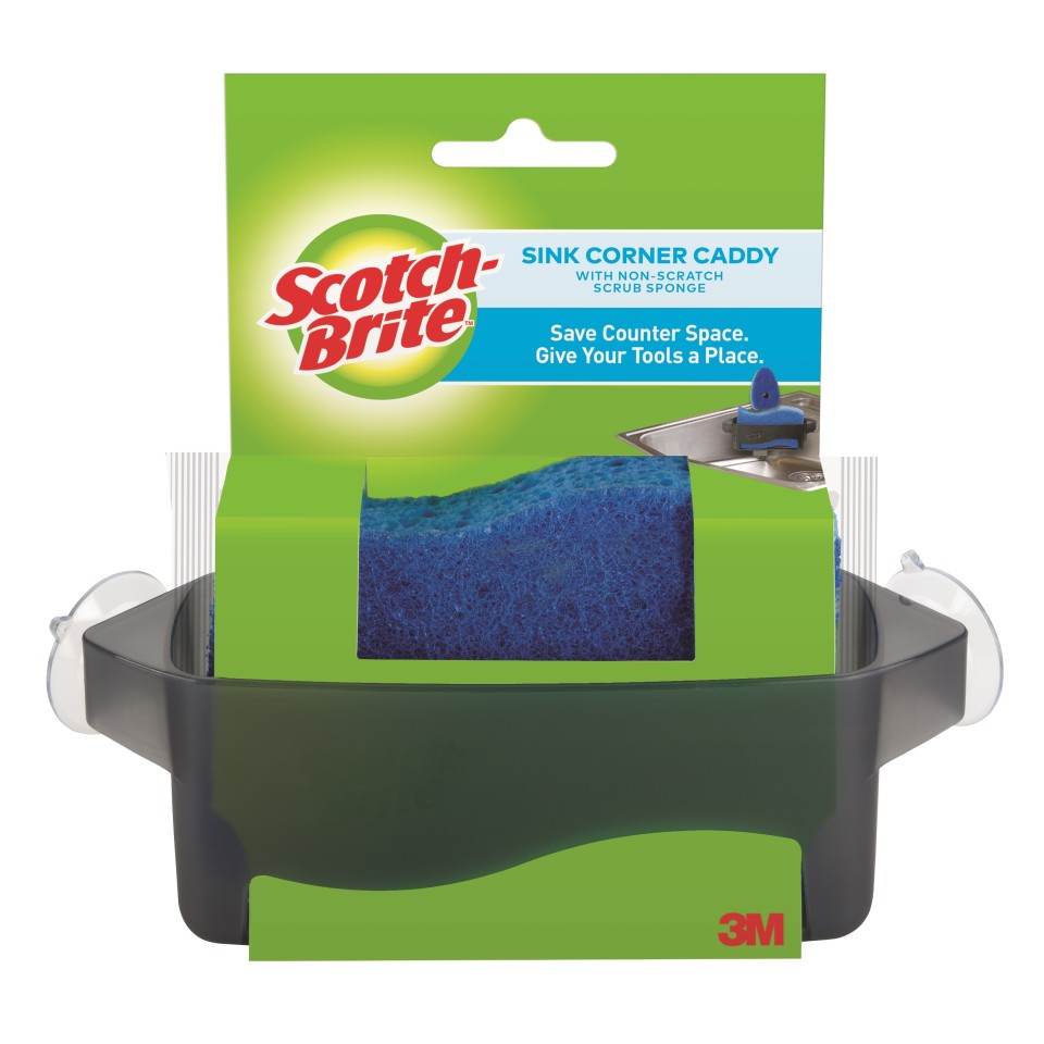 Scotch-Brite Sink Corner Caddy With Non-Scratch Scrub Sponge