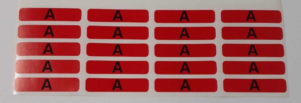 Filecorp Rotary Alpha Lateral Labels Letter A 33mm Sheet 20